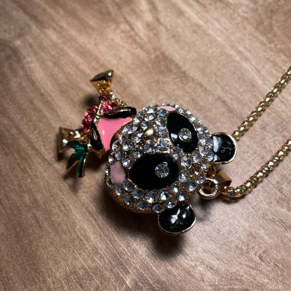 Panda Bear Rhinestone Pendant Necklace New - Picture 14 of 14